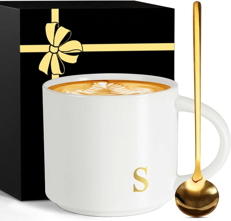 MNZZ Monogrammed Ceramic Large Coffee Mug Tea Cup Sympathy Bereavement Memorial Gifts for Loss Father Dad Mother Mom Kids Husband Wife Loved Friends Pet Dog Cat Going Away Condolence Remembrance Grieving,S - Image 1